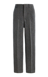 Harold Trouser in Charcoal Multi Cashmere Wool Herringbone