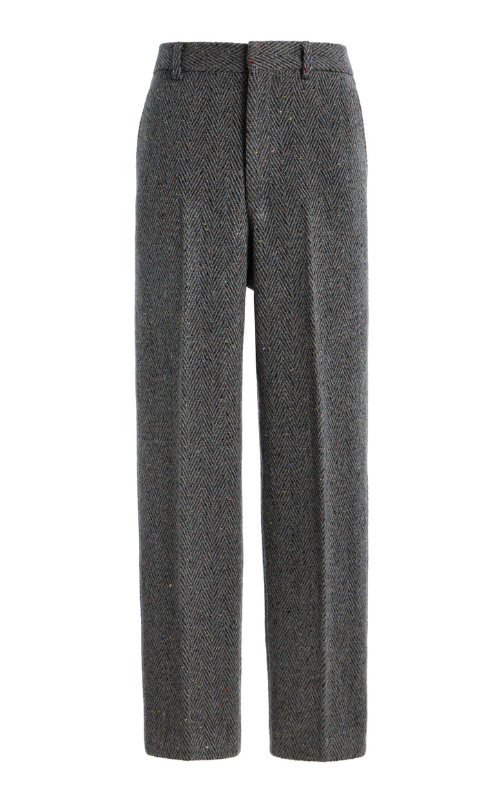 Harold Trouser in Charcoal Multi Cashmere Wool Herringbone