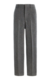 Harold Straight-leg Trouser in Charcoal Multi Cashmere Wool Herringbone