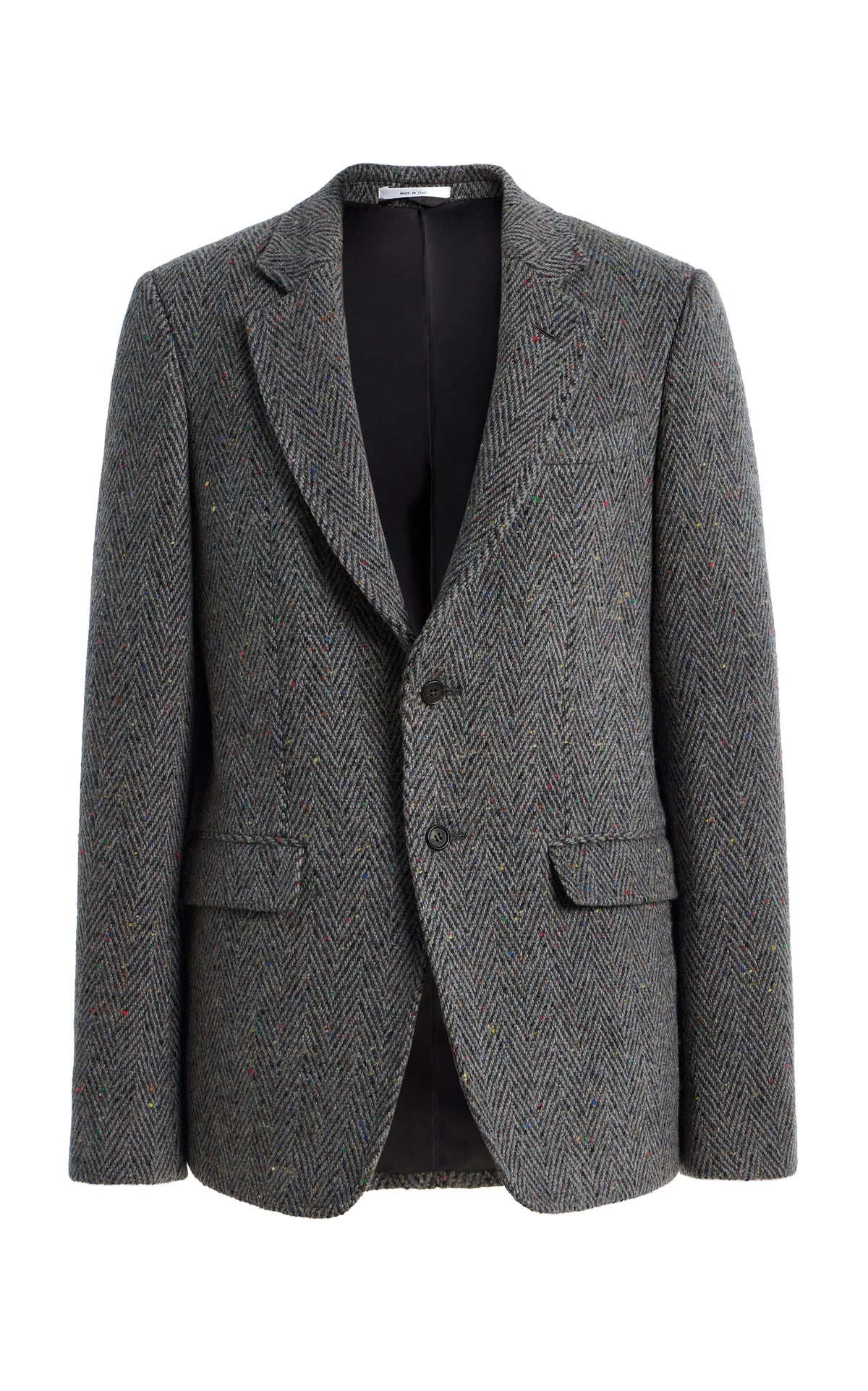 Irving Jacket in Charcoal Multi Cashmere Wool Herringbone