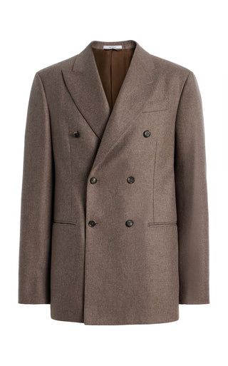 Angelo Jacket in Walnut Wool Cashmere Flannel