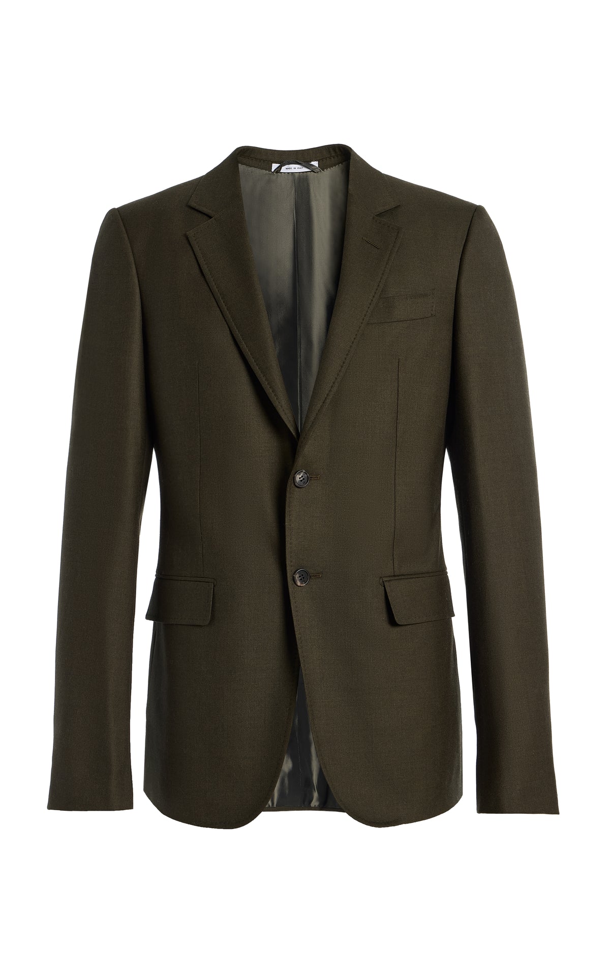 Irving Jacket in Olive Wool Cashmere Flannel