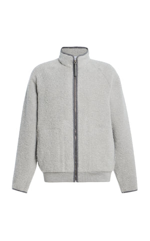 August Jacket in Grey Recycled Cashmere Boucle