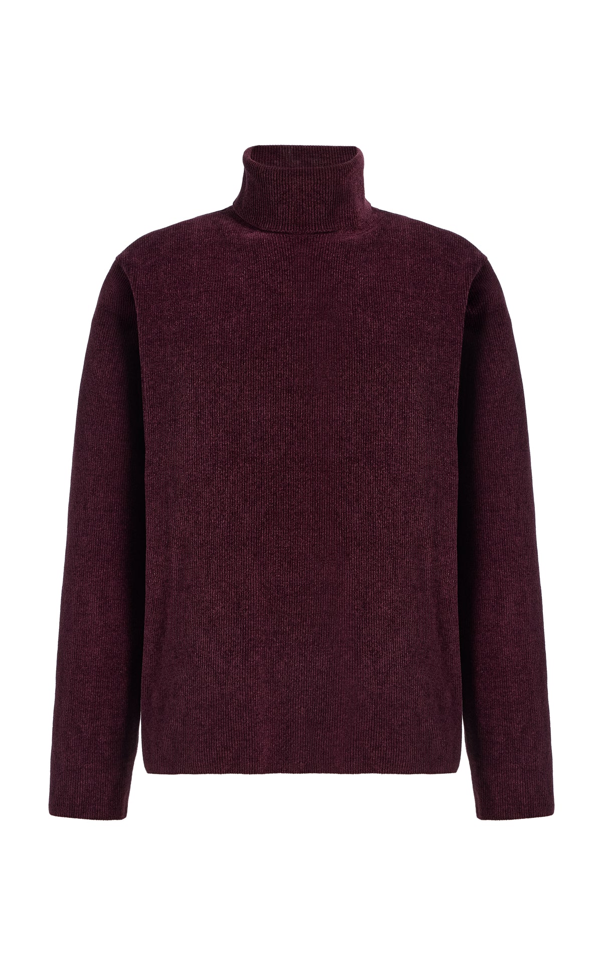 Almoner Knit Turtleneck Sweater in Plum Silk