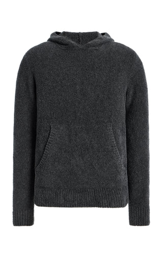 Datum Knit Hoody in Charcoal Silk