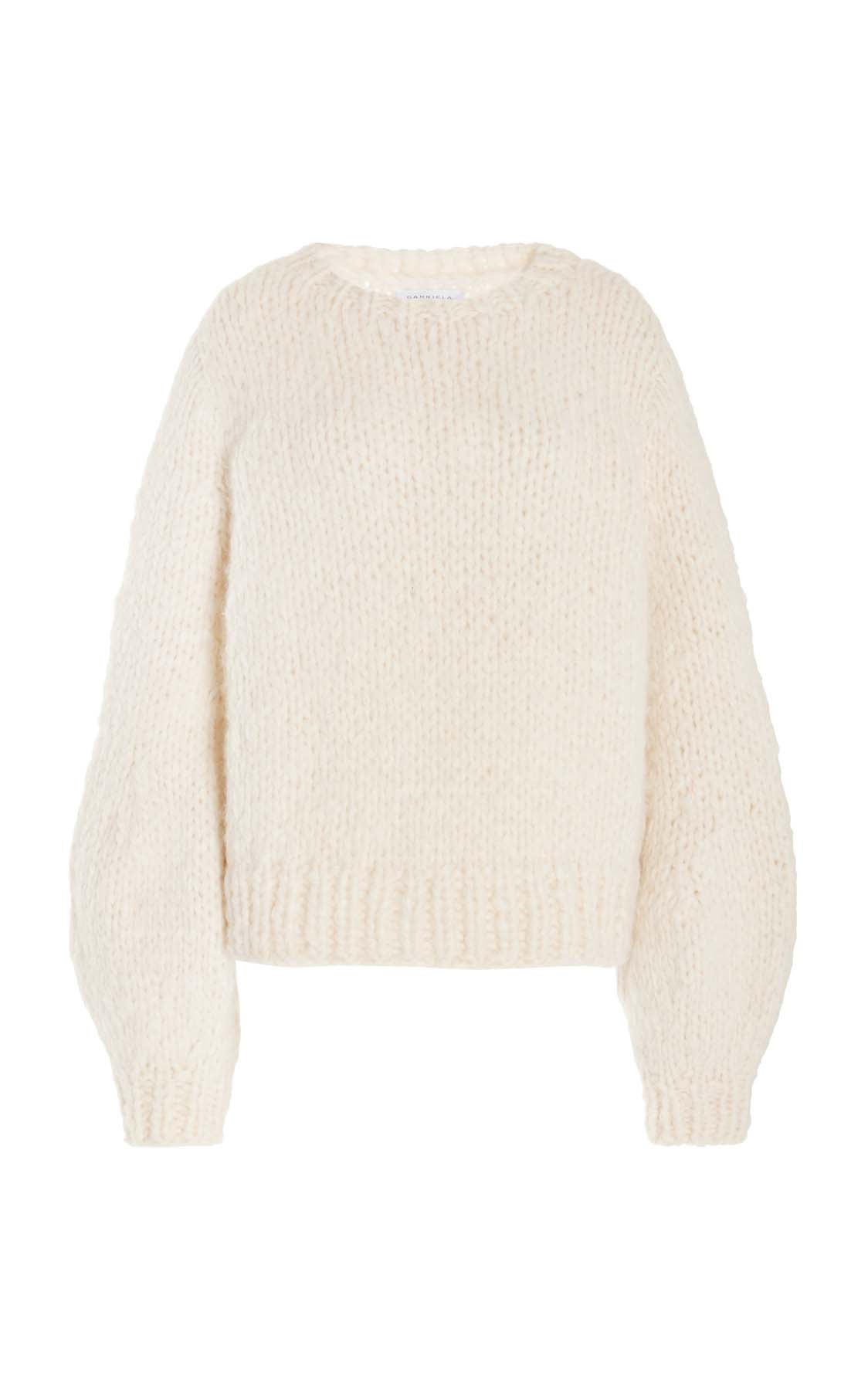Clarissa Knit Sweater in Ivory Welfat Cashmere