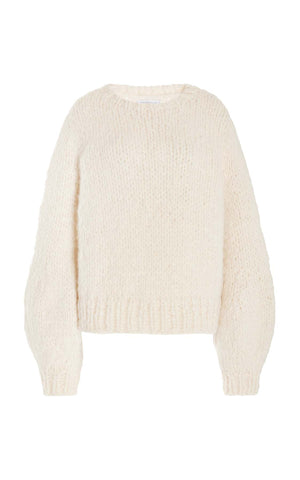 Clarissa Knit Sweater in Ivory Welfat Cashmere