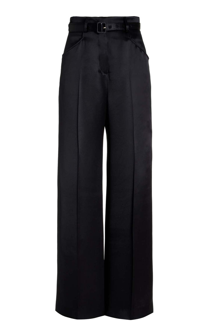 Norman Pant in Black Silk