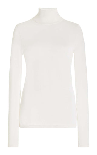Ivory Cashmere Silk Costa Turtleneck Sweater - Front View | Gabriela Hearst