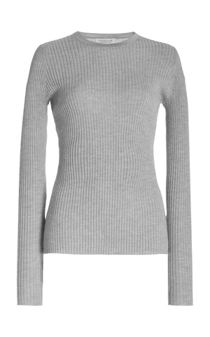 Browning Knit Sweater in Heather Grey Cashmere Silk
