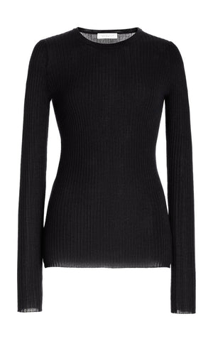 Browning Knit Sweater in Black Cashmere Silk