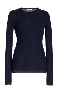 Browning Knit Sweater in Dark Navy Cashmere Silk