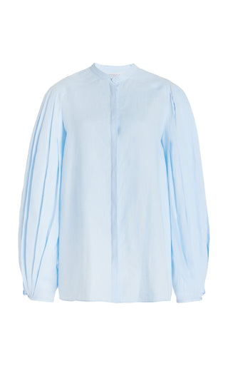 Laetitia Blouse in Light Blue Aloe Linen