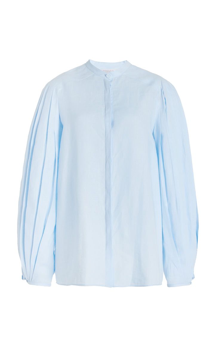 Laetitia Blouse in Light Blue Aloe Linen