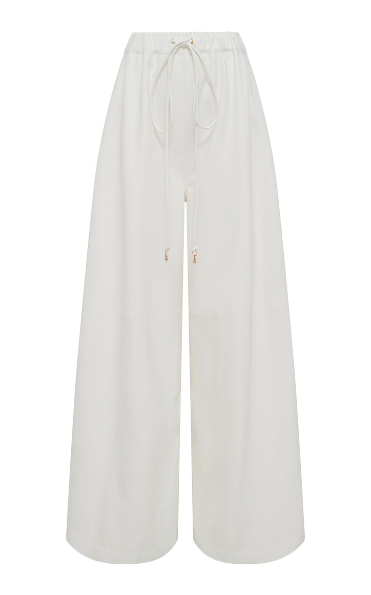 Gelos Wide-Leg Pant in Ivory Soft Leather