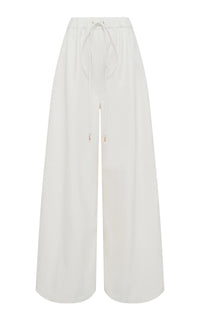 Gelos Wide-Leg Pant in Ivory Soft Leather