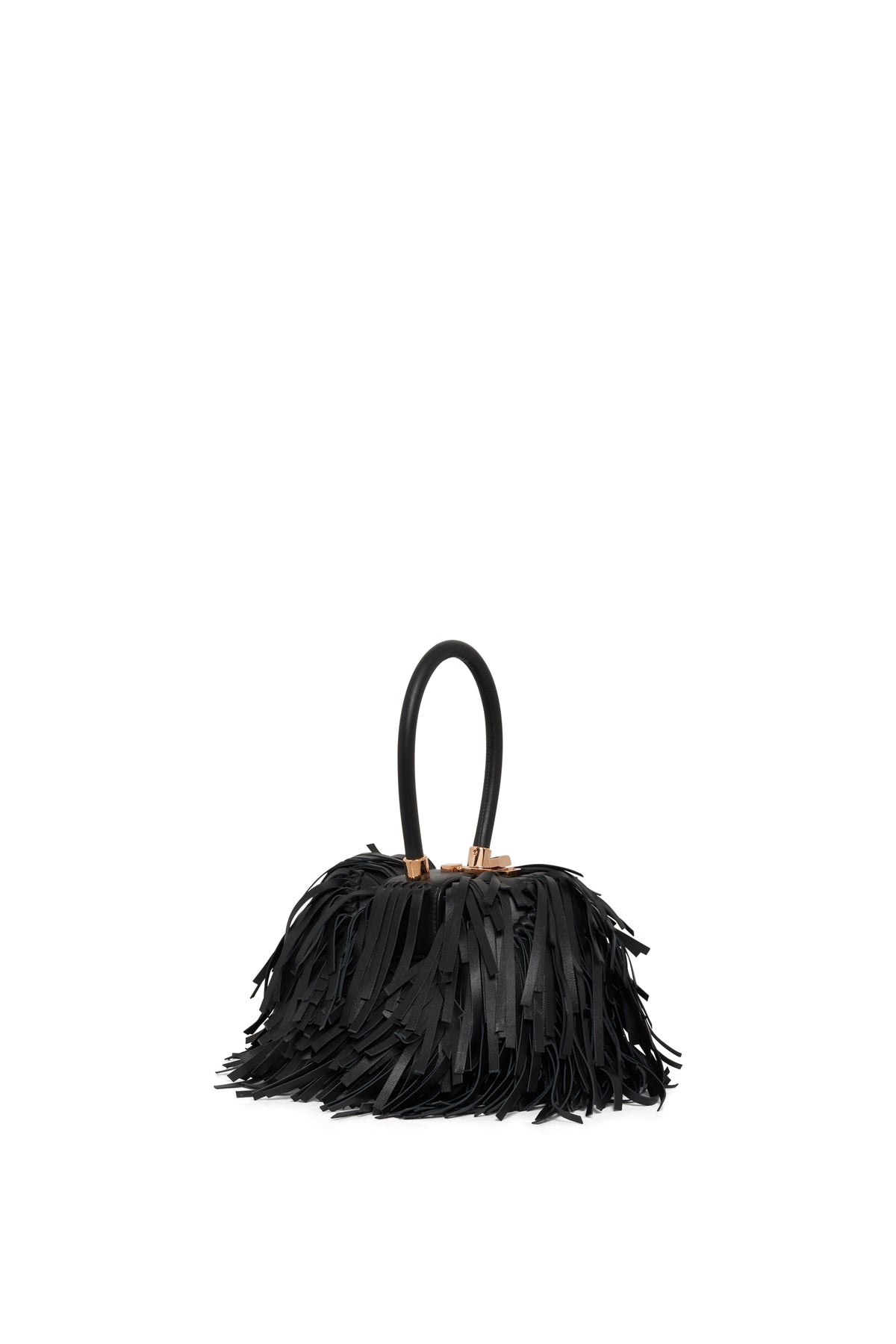 Demi Fringe Bag in Black Nappa Leather