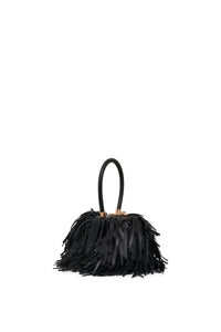 Demi Fringe Bag in Black Nappa Leather