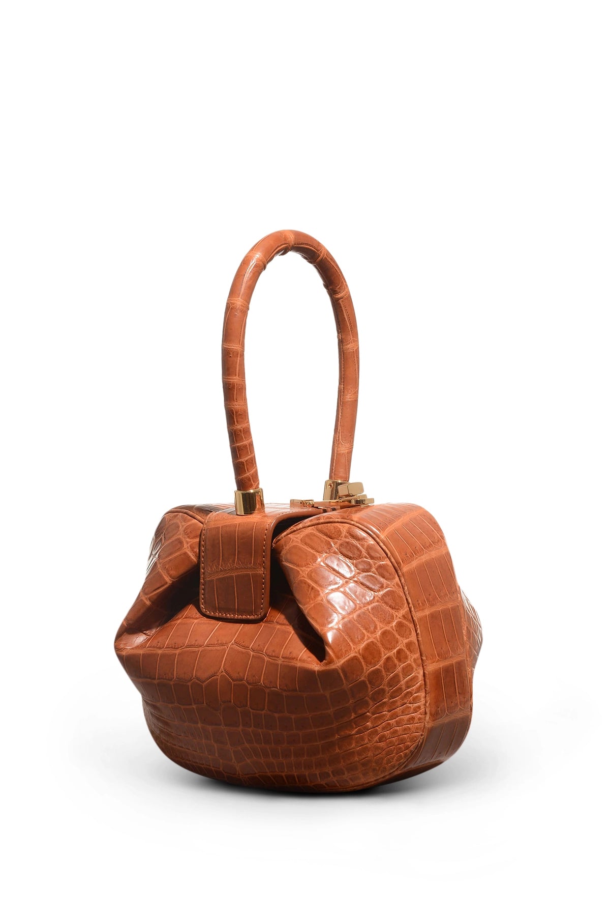 Nina Bag in Cognac Crocodile Leather