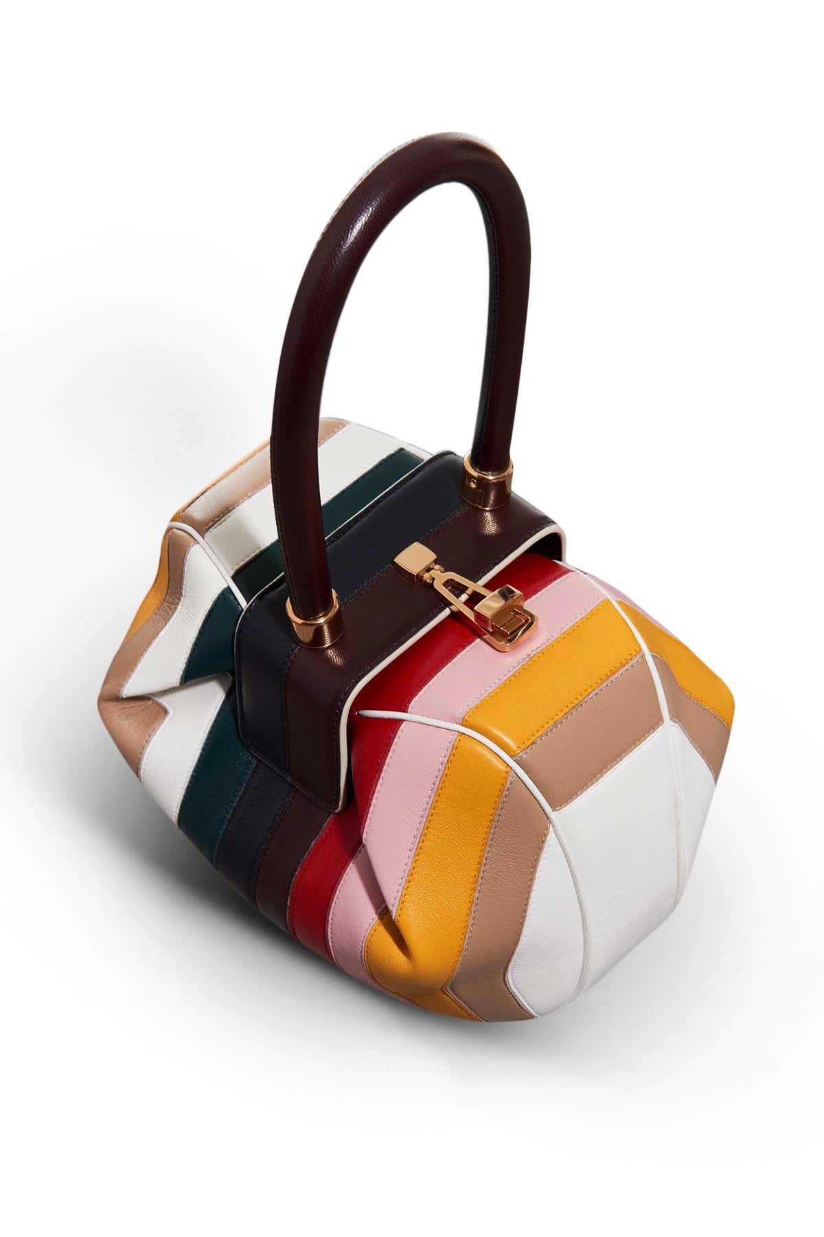 Nina Bag in Multicolor Stripes Nappa Leather