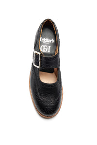 Mary Jane Shoe in Black Deerskin Leather
