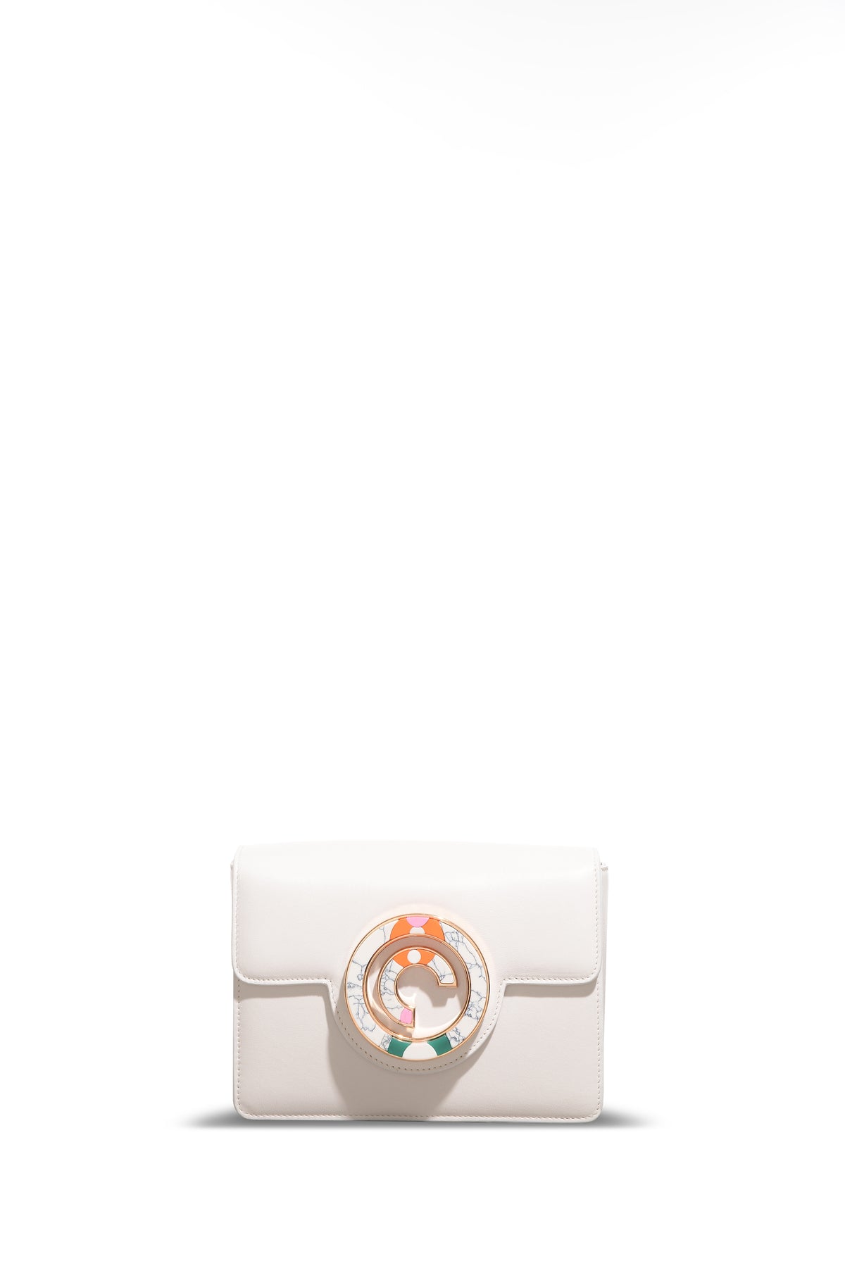 Janis Crossbody Bag in Ivory Nappa Leather