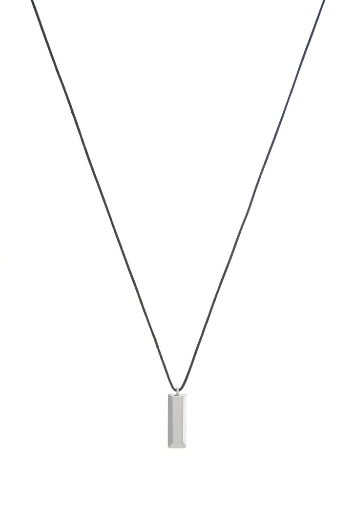 Bar Necklace in Platinum with Pearls