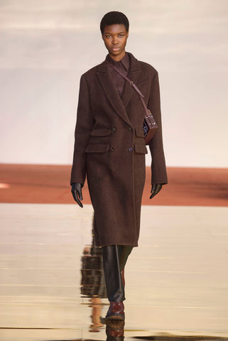 Reed Coat in Chocolate Double-Face Recycled Cashmere Felt