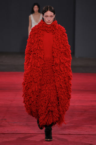 Jantzen Knit Coat in Scarlet Red Virgin Wool Cashmere Silk