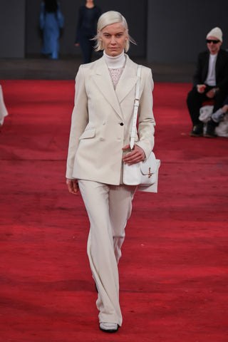 Stephanie Blazer in Ivory Fine Cashmere Corduroy