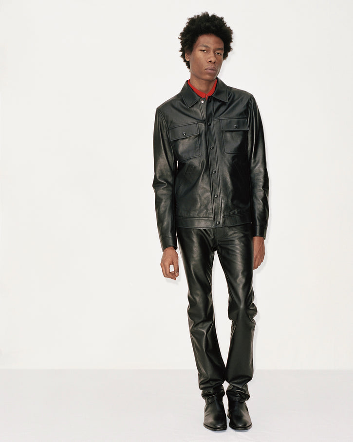 Levy Jacket in Black Nappa Leather