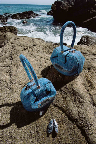 Nina Bag in Water Multi Crochet Cashmere