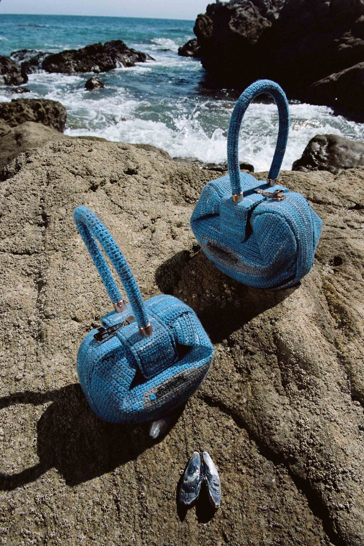 Demi Bag in Water Multi Crochet Cashmere
