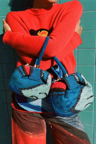 Nina Bag in Air Multi Crochet Cashmere