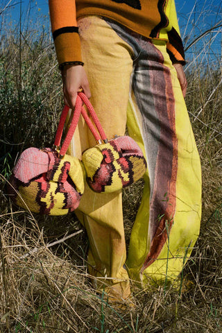 Demi Bag in Earth Multi Crochet Cashmere
