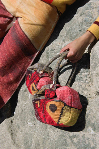 Nina Bag in Fire Multi Crochet Cashmere