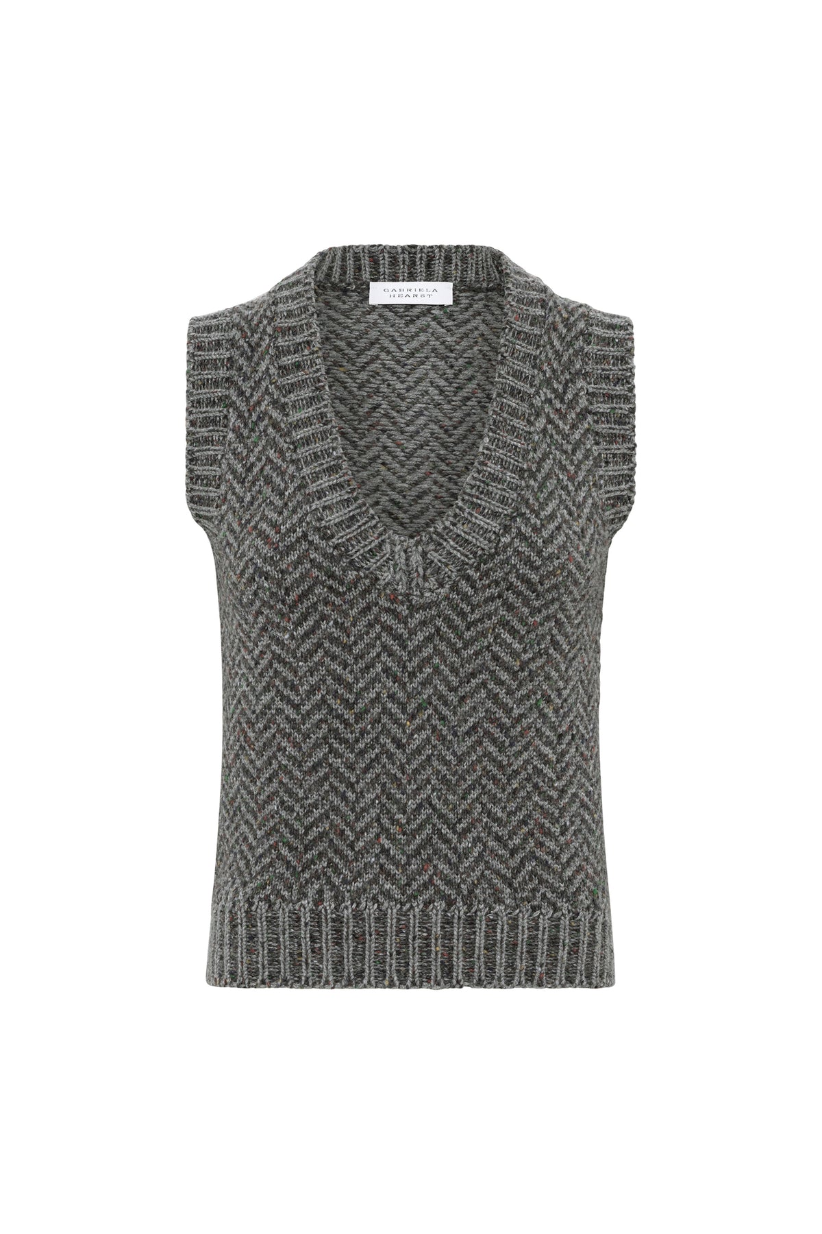 Cresset Vest in Charcoal Multi Cashmere