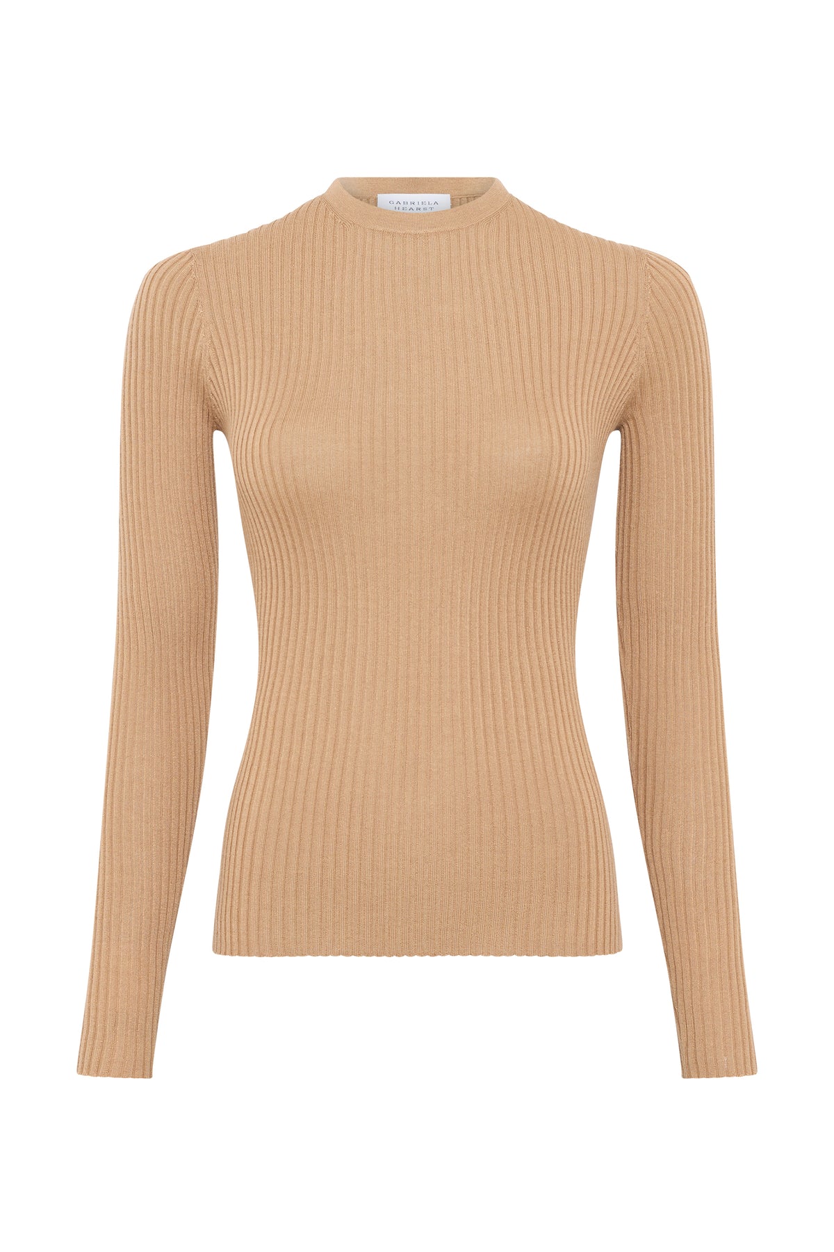 Browning Knit Crewneck Sweater in Camel Cashmere Silk