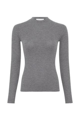 Browning Knit Sweater in Smoke Cashmere Silk