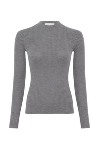 Browning Knit Crewneck Sweater in Smoke Cashmere Silk