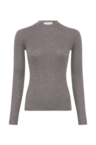Browning Knit Sweater in Walnut Cashmere Silk