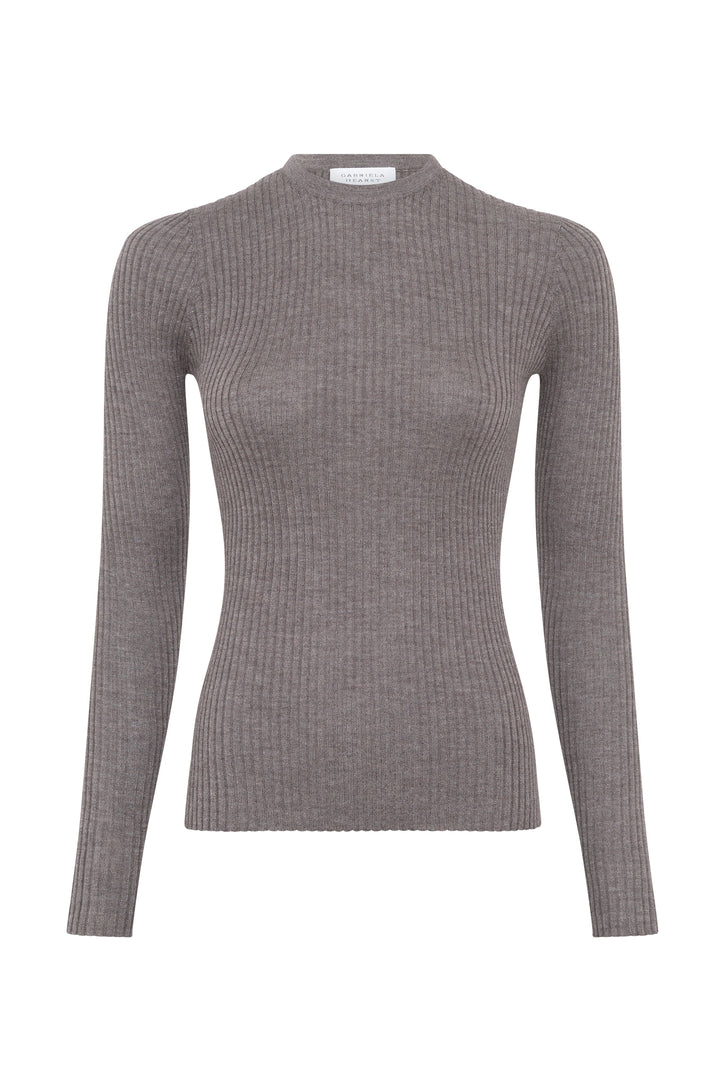 Browning Knit Sweater in Walnut Cashmere Silk