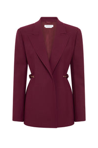 Epona Blazer in Bordeaux Recycled Virgin Wool