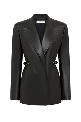 Epona Chain Blazer in Black Soft Leather