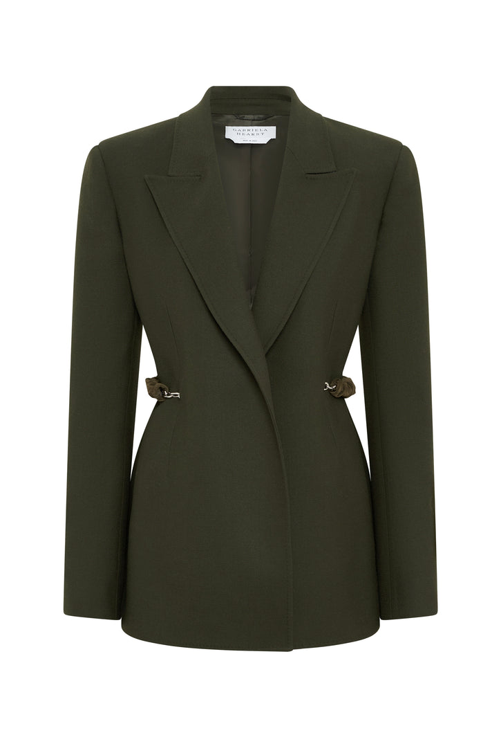 Epona Blazer in Olive Recycled Virgin Wool
