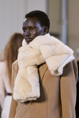 Maccabee Scarf in Ivory Recycled Fur