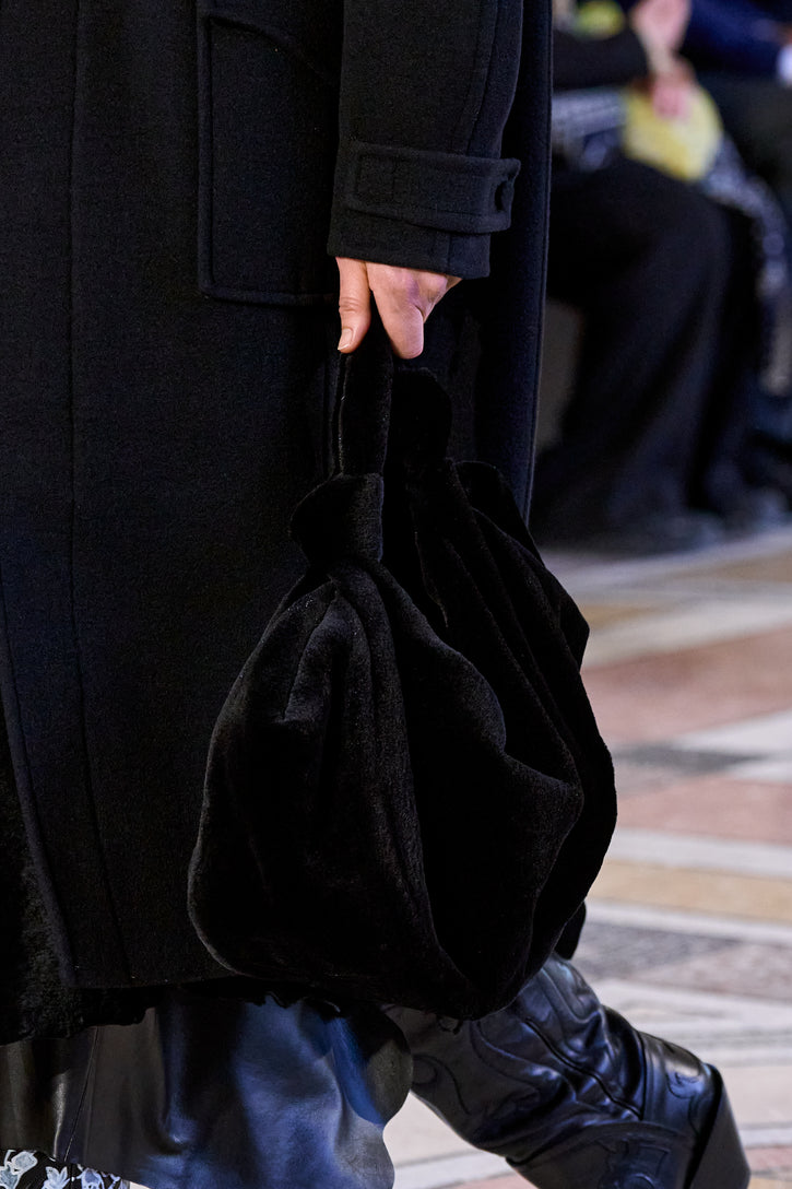 Small Antonia Bag in Black Shearling
