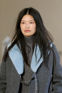 Demeter Coat Collar in Light Blue Shearling