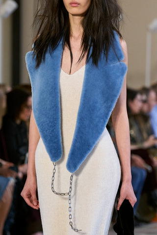 Elliot Coat Collar in Light Blue Shearling