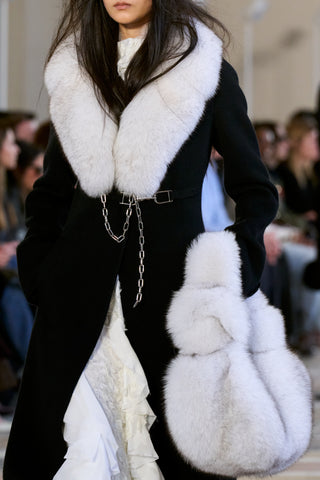 Demeter Coat Collar in White Recycled Fur